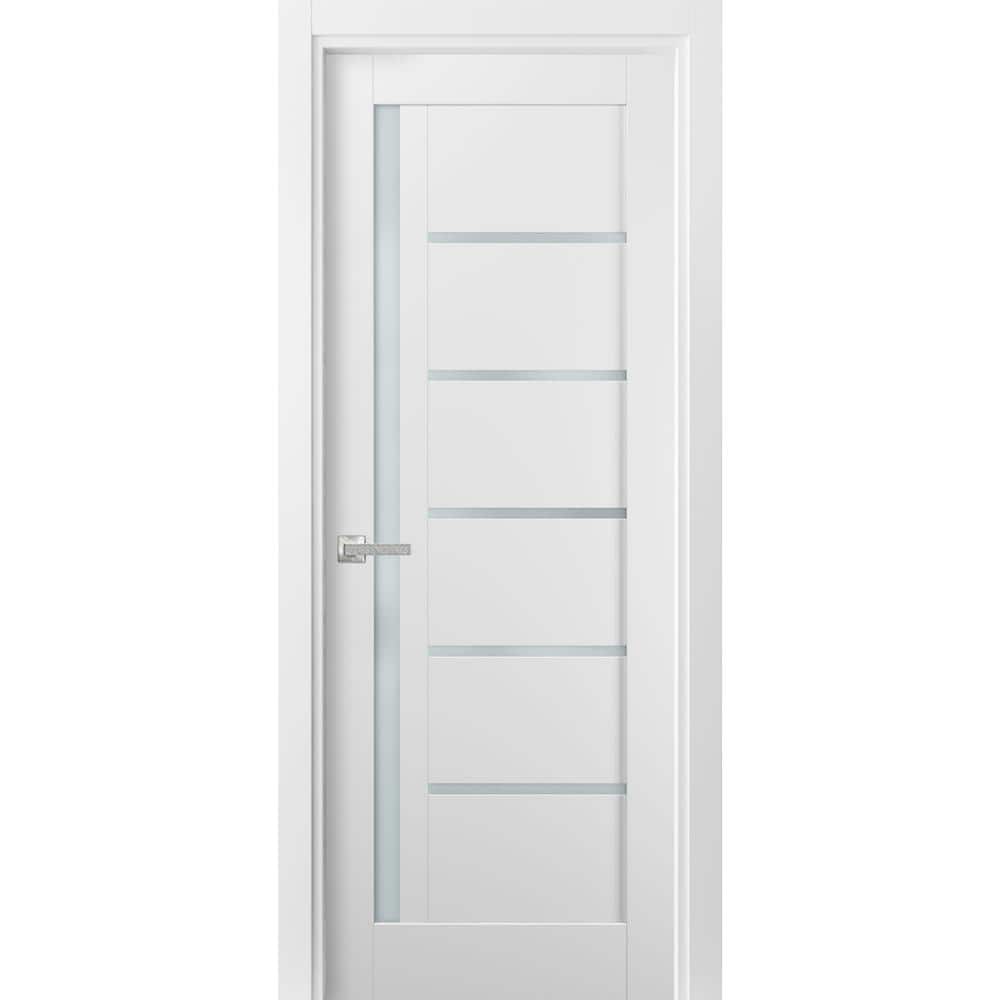 28 in. x 96 in. Universal Frosted MDF White Finished Pine Wood Interior Door Slab with Hardware with Hardware price history on PriceWatchPro