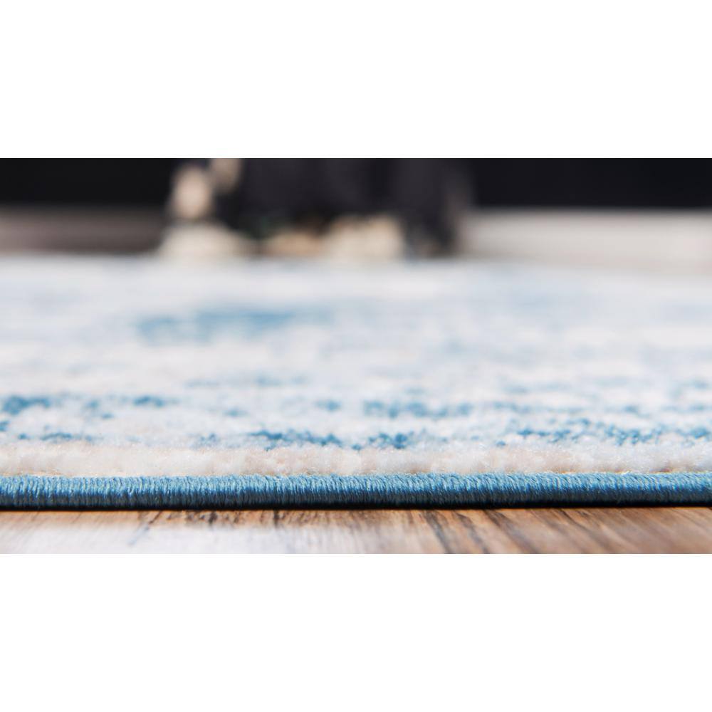Sofia 9' x 12' Blue and Off-White Rectangular Area Rug