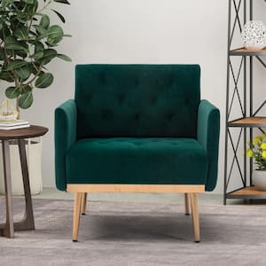 Green Morden Leisure Single Accent Chair with Rose Golden Metal Legs