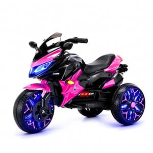 Kids Motorcycle Ride-on Motorcycle 3-Wheels Battery Powered Motorbike Rechargeable 12 V Kids Ride on Toy with PU Seat