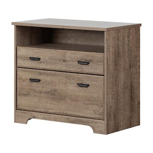 Versa 2-Drawer Weathered Oak 30.25 in. H x 33.75 in. W x 19 in. D Engineered Wood Lateral File Cabinet