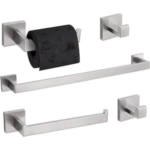 23.6 in. Wall Mounted, Towel Bar in Brushed Nickel, 5-Piece