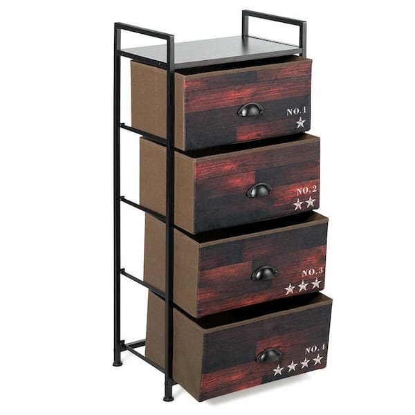 Juvale 4-tier Tall Closet Dresser With Drawers - Clothes Organizer And  Small Fabric Storage For Bedroom (dark Brown) : Target