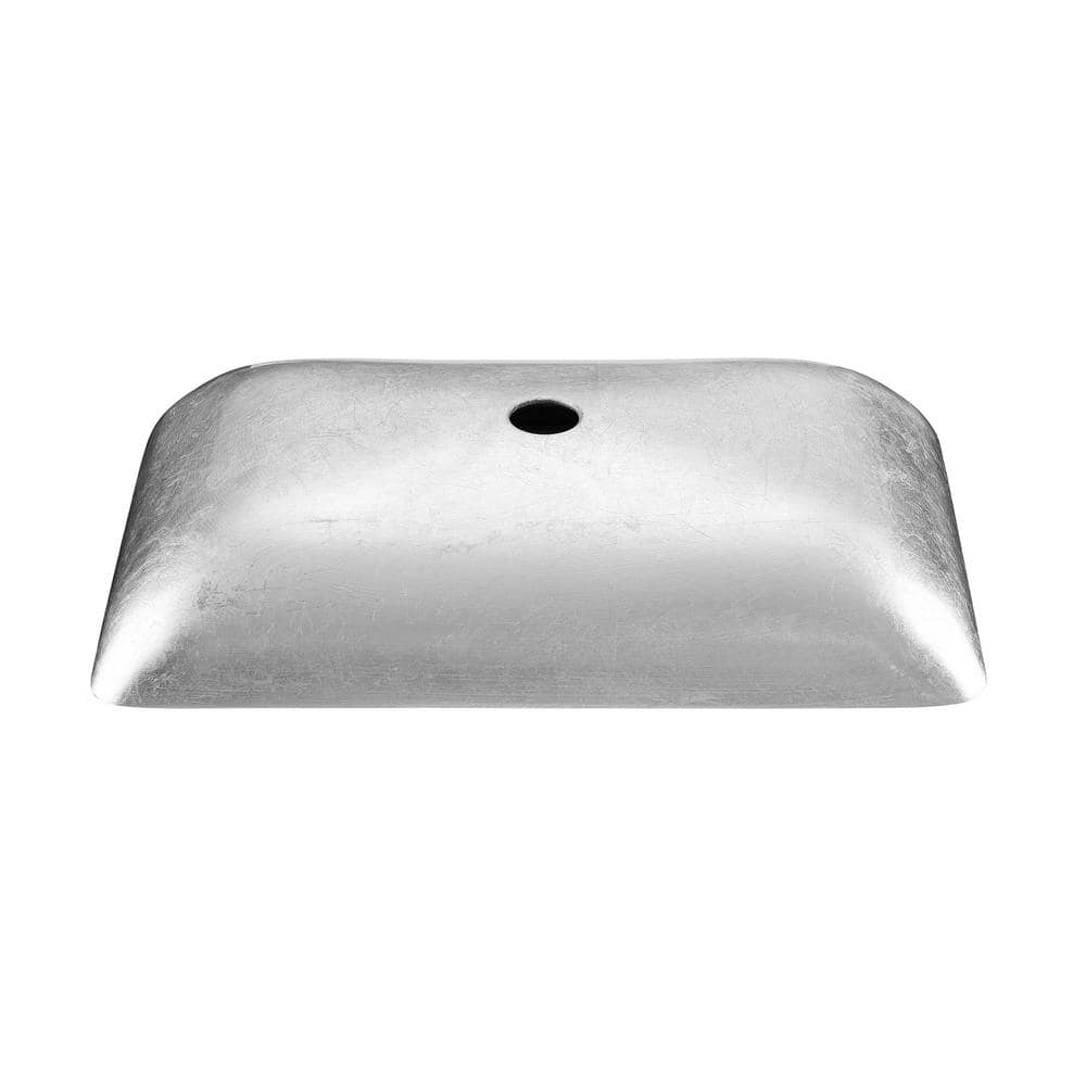 Smoky Gray Rectangular Glass Vessel Sink with Waterfall Faucet