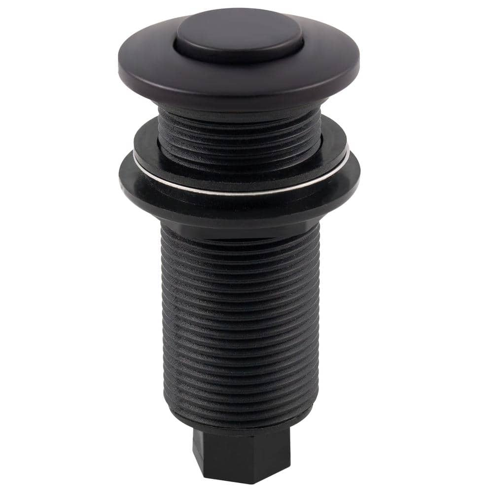 Westbrass Sink Top Waste Disposal Replacement Air Switch Trim Only, Flush Button, Matte Black