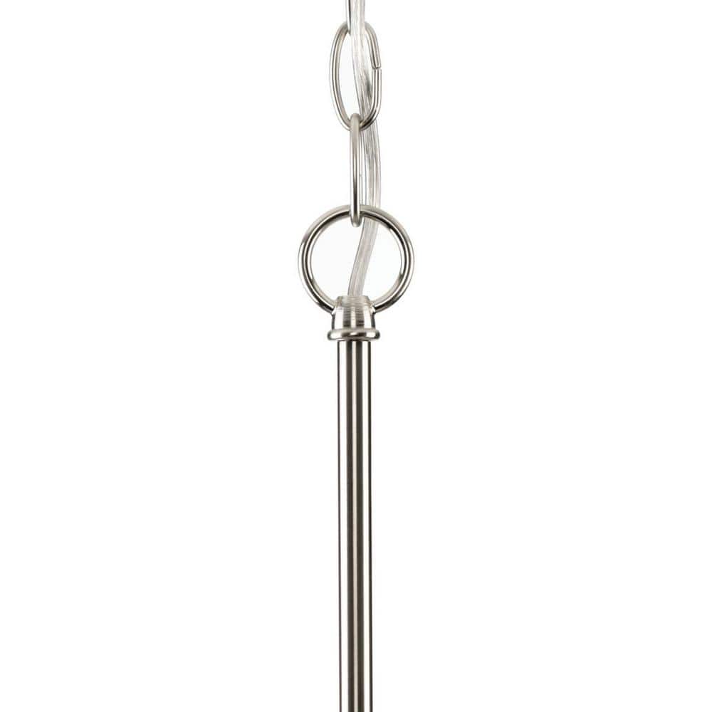Merry 5-Light Brushed Nickel Chandelier with Etched Glass Shades