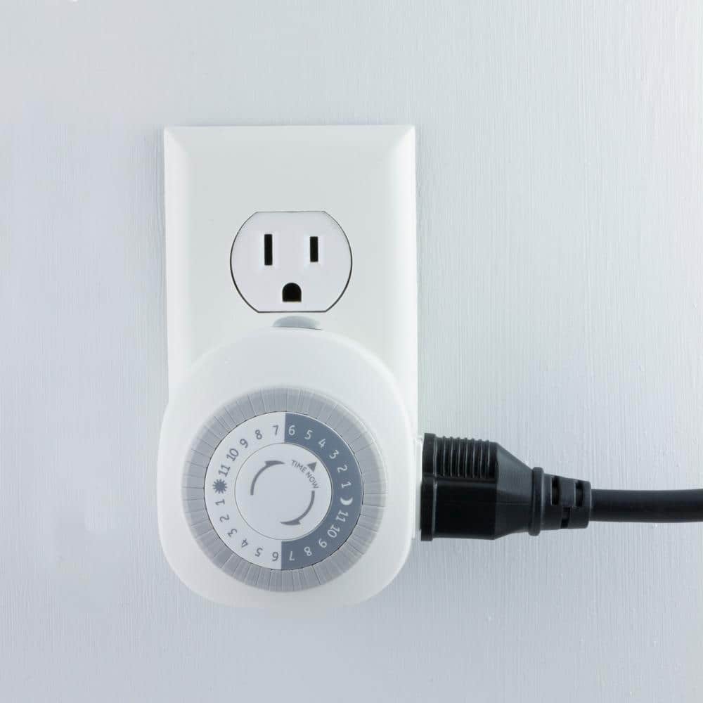 24-Hour White and Gray Heavy Duty Mechanical Timer