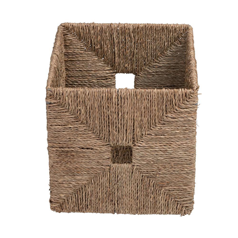 Natural Seagrass Woven Storage Basket with Steel Frame
