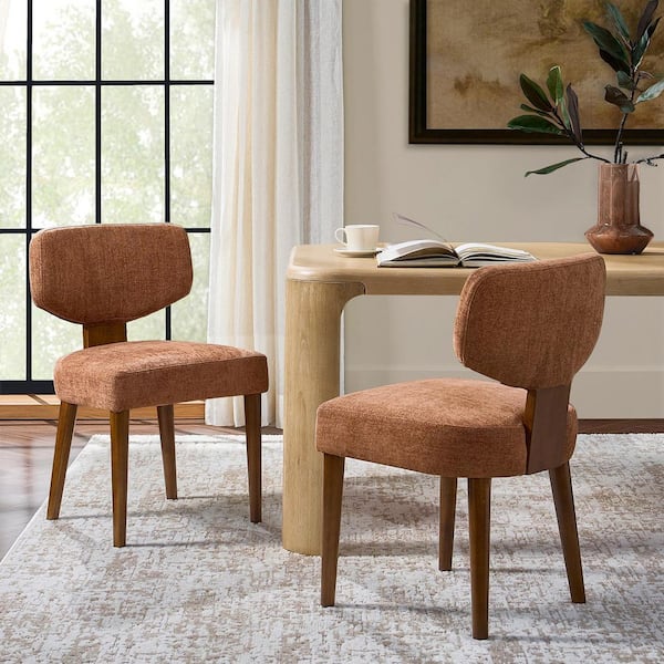 JAYDEN CREATION Lydia Caramel Polyester Dining Chair with Solid