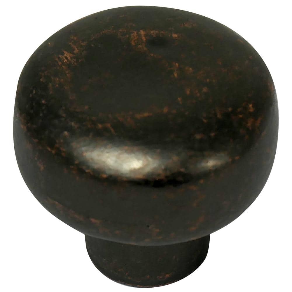 Round Copper and Bronze Oil Rubbed Knob with Mounting Hardware
