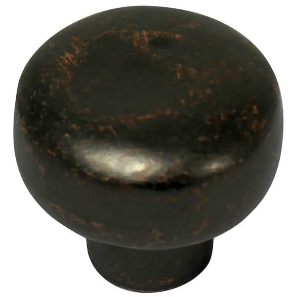 MNG Hardware Riverstone 1-1/4 in. Dark Antique Copper Round Cabinet Knob