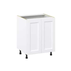 Mancos Bright White Shaker Assembled Base Kitchen Cabinet with Full High Door (27 in. W X 34.5 in. H X 24 in. D)