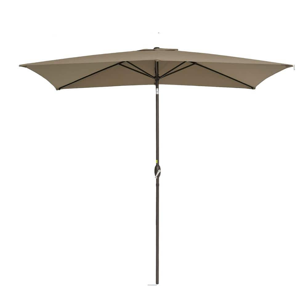 10 ft. x 6.5 ft. Market Rectangular Patio Umbrella with Tilt and Crank ...