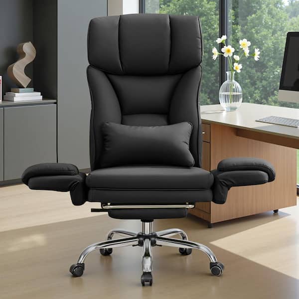 KERDOM High Back PU Leather Ergonomic Cushioned Office Chair in