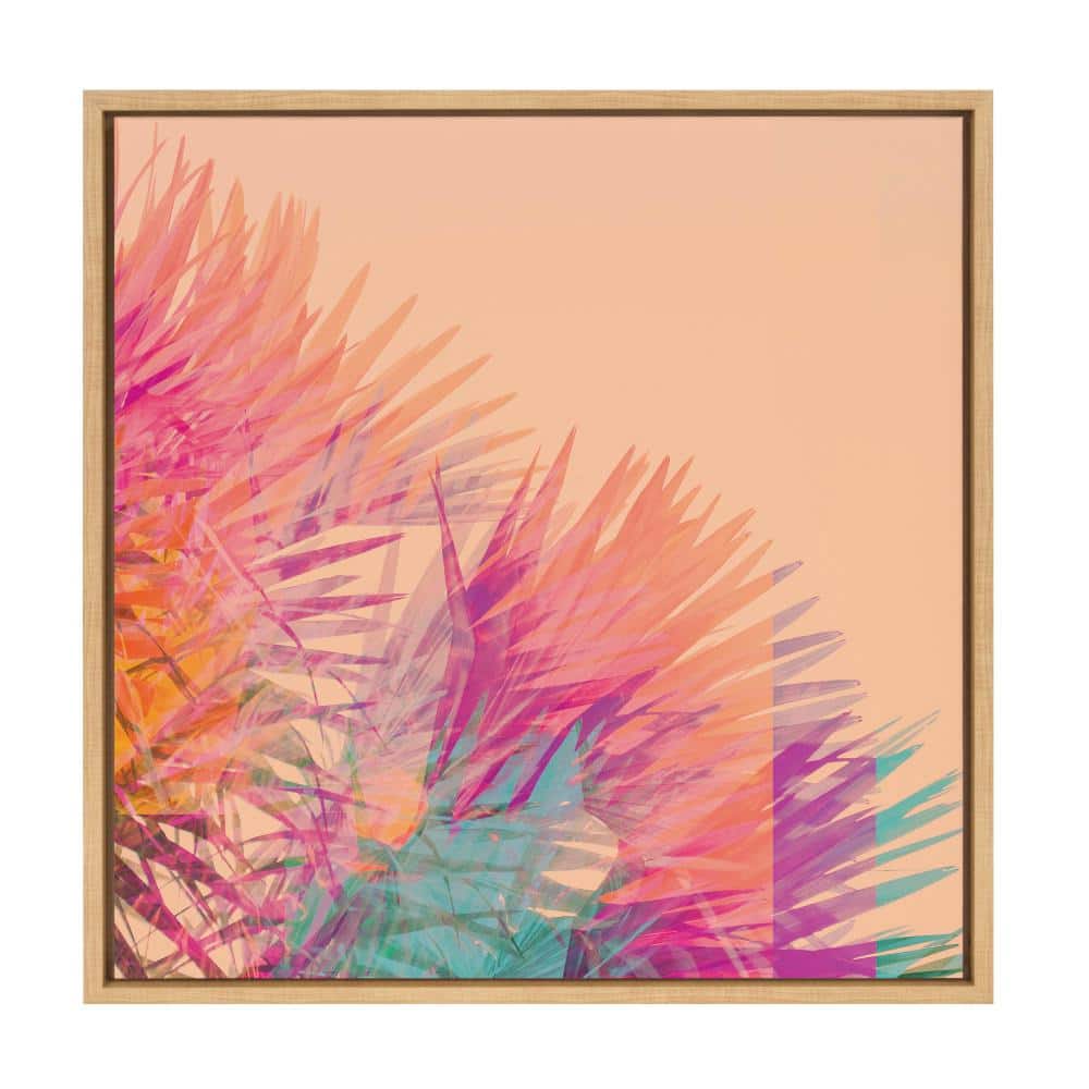 Sylvie Sun Burn 2 Framed Abstract Canvas Art, 22x22, Natural