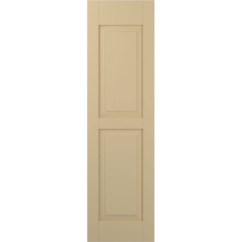 18 in. W x 36 in. H Americraft 2-Equal Raised Panel Exterior Real Wood Shutters Pair in Natural Twine price history on PriceWatchPro