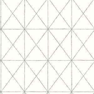 Intersection White Geometric Paper Strippable Roll Wallpaper (Covers 56.4 sq. ft.)