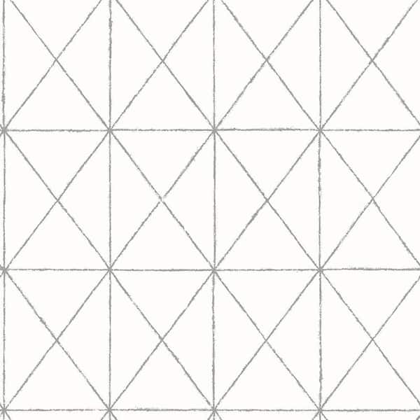 A-Street Prints Intersection White Geometric Paper Strippable Roll Wallpaper (Covers 56.4 sq. ft.)