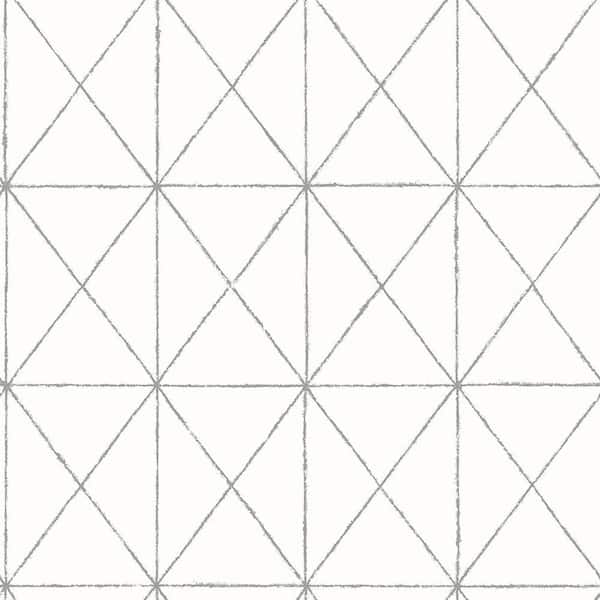 A-Street Prints Intersection White Geometric White Wallpaper Sample