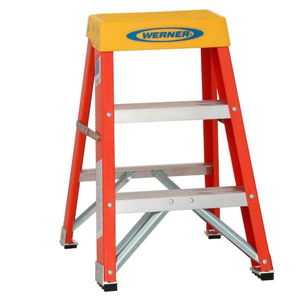 Werner 2 ft. Fiberglass Step Ladder with 300 lb. Load Capacity Type IA Duty Rating