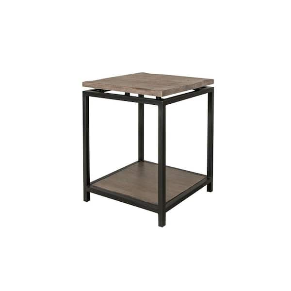 Benjara 19.25 in. Brown Square Wood End Table with Wooden Frame