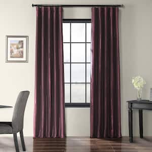 Royal Port Purple Faux Silk Taffeta Light Filtering Curtain - 50 in. W x 108 in. L