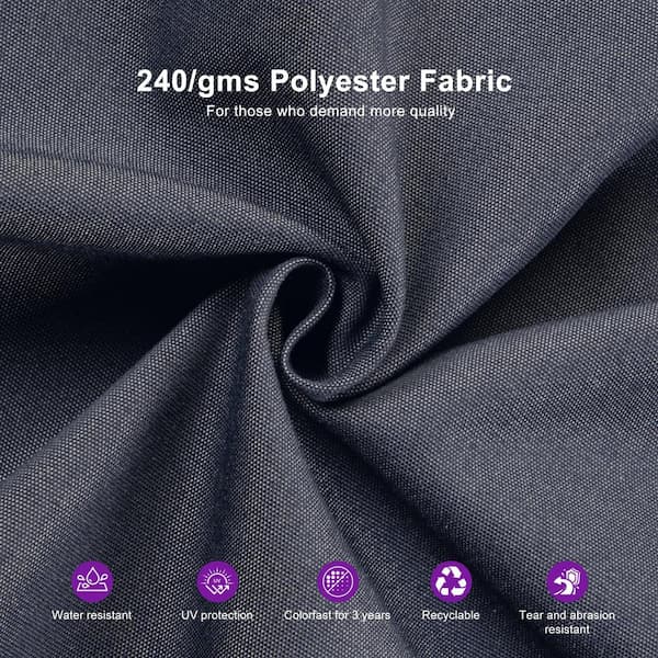 11 ft. Square Double Top Aluminum Rotation Outdoor Cantilever Patio Umbrella with Base, Dark Gray