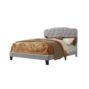 Roy Smoke Gray Upholstered Queen Panel Bed