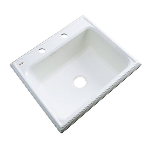 Thermocast Wentworth Drop-In Acrylic 25 in. 2-Hole Single Bowl Kitchen Sink in White