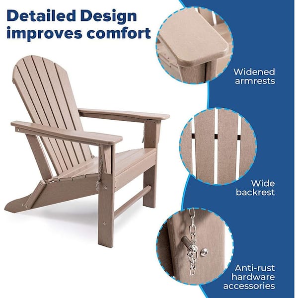 Tan plastic outlet adirondack chairs