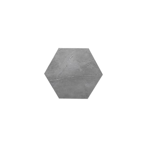 AVANT DECOR Bex Hexagon 6 in. x 6.9 in. Slate Stone Peel and Stick Backsplash Tile (.22 sq.ft./Single)
