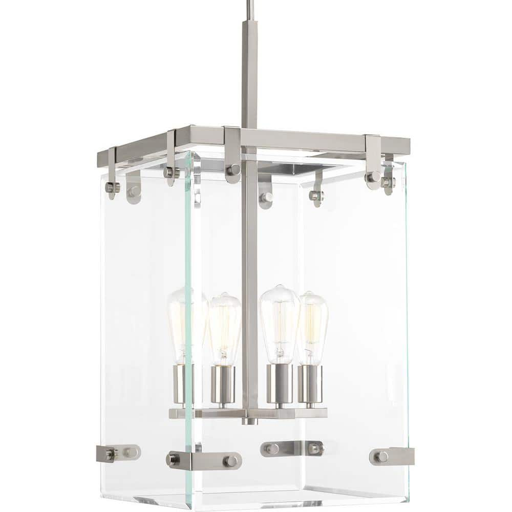 Progress Lighting Glayse Collection 4-Light Brushed Nickel Pendant