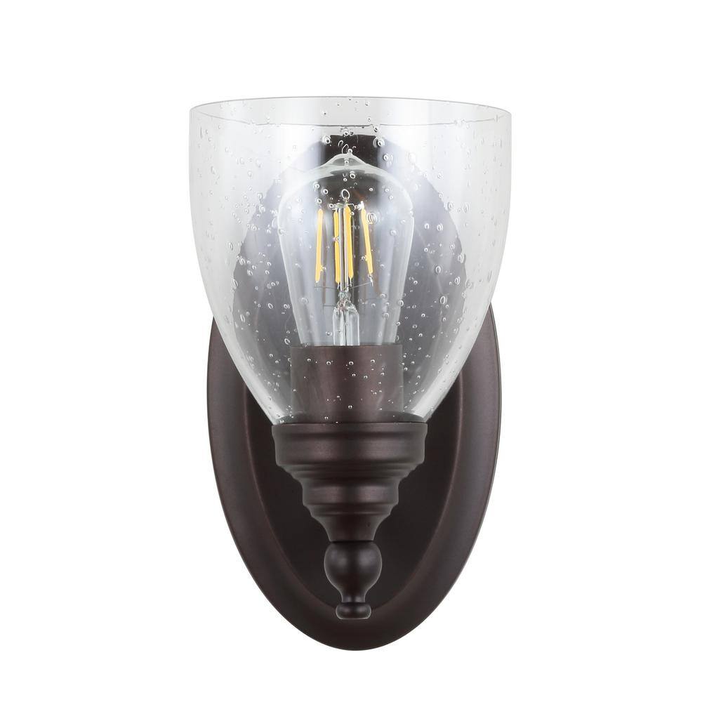 Marais 5.5" Oil Rubbed Bronze Metal and Glass Wall Sconce