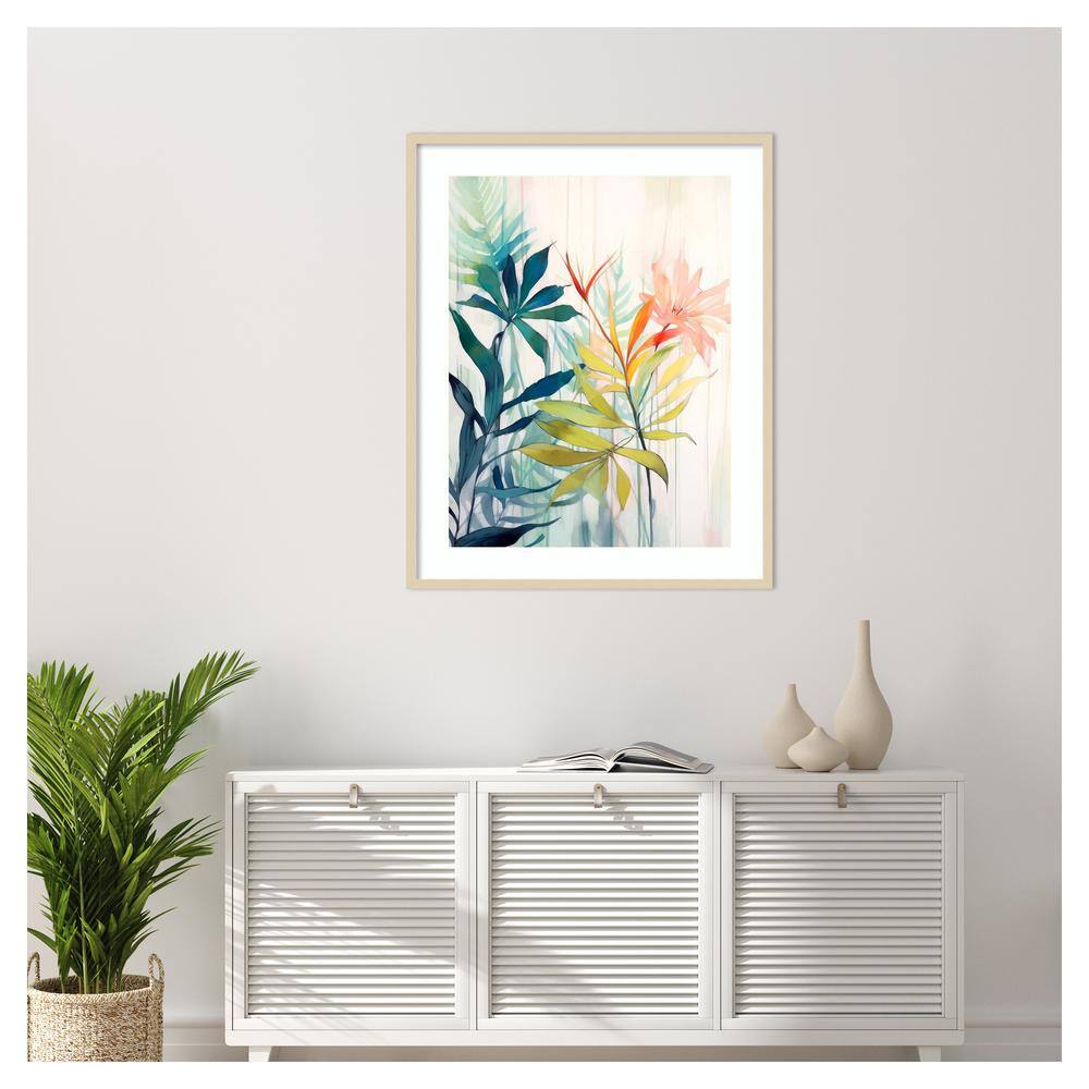 Pink and Yellow Floral Elegance I Framed Graphic Art Print