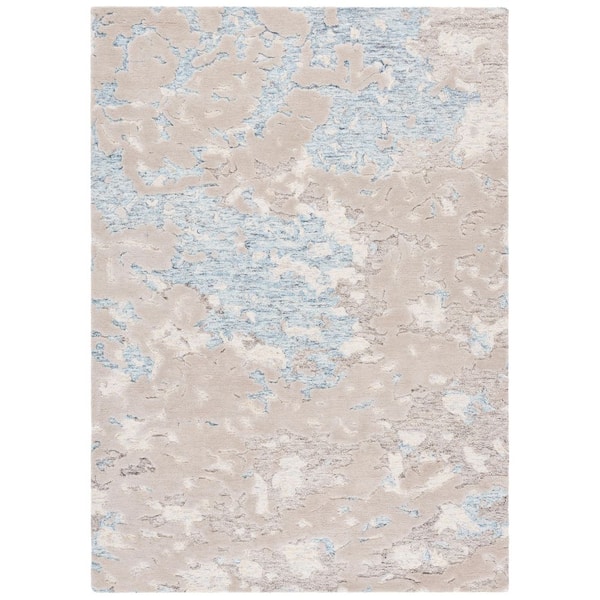 Harvest 9 ft. x 12 ft. Taupe/Blue Abstract Area Rug