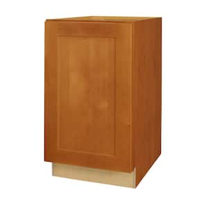 Newport 15 in. W x 24 in. D x 34.5 in. H Assembled Plywood Full Height Door Base Kitchen Cabinet in Cinnamon LH