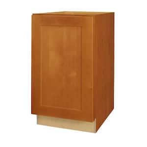 Hargrove Cinnamon Stain Plywood Shaker Assembled Base Kitchen Cabinet Soft Close 15 in W x 24 in D x 34.5 in H