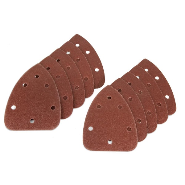 WEN Detailing Palm Sander 100-Grit Hook and Loop Sandpaper (10-Pack)
