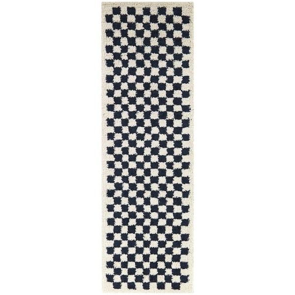 BALTA Covey Navy 2 ft. x 7 ft. Geometric Runner Rug