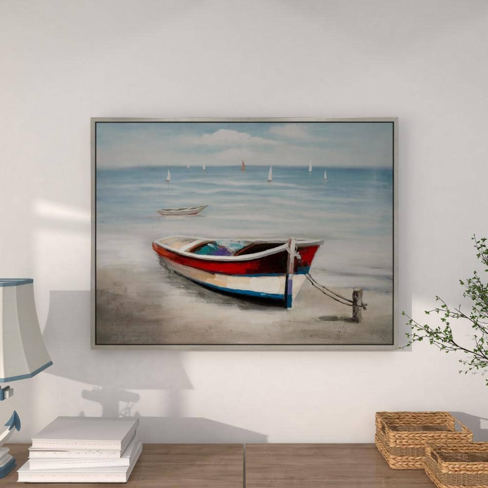 Multi Colored Nautical Acrylic Canvas Framed Wall Art