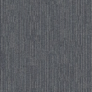 Merrick Brook - Space - Blue Commercial 24 x 24 in. Glue-Down Carpet Tile Square (96 sq. ft.)