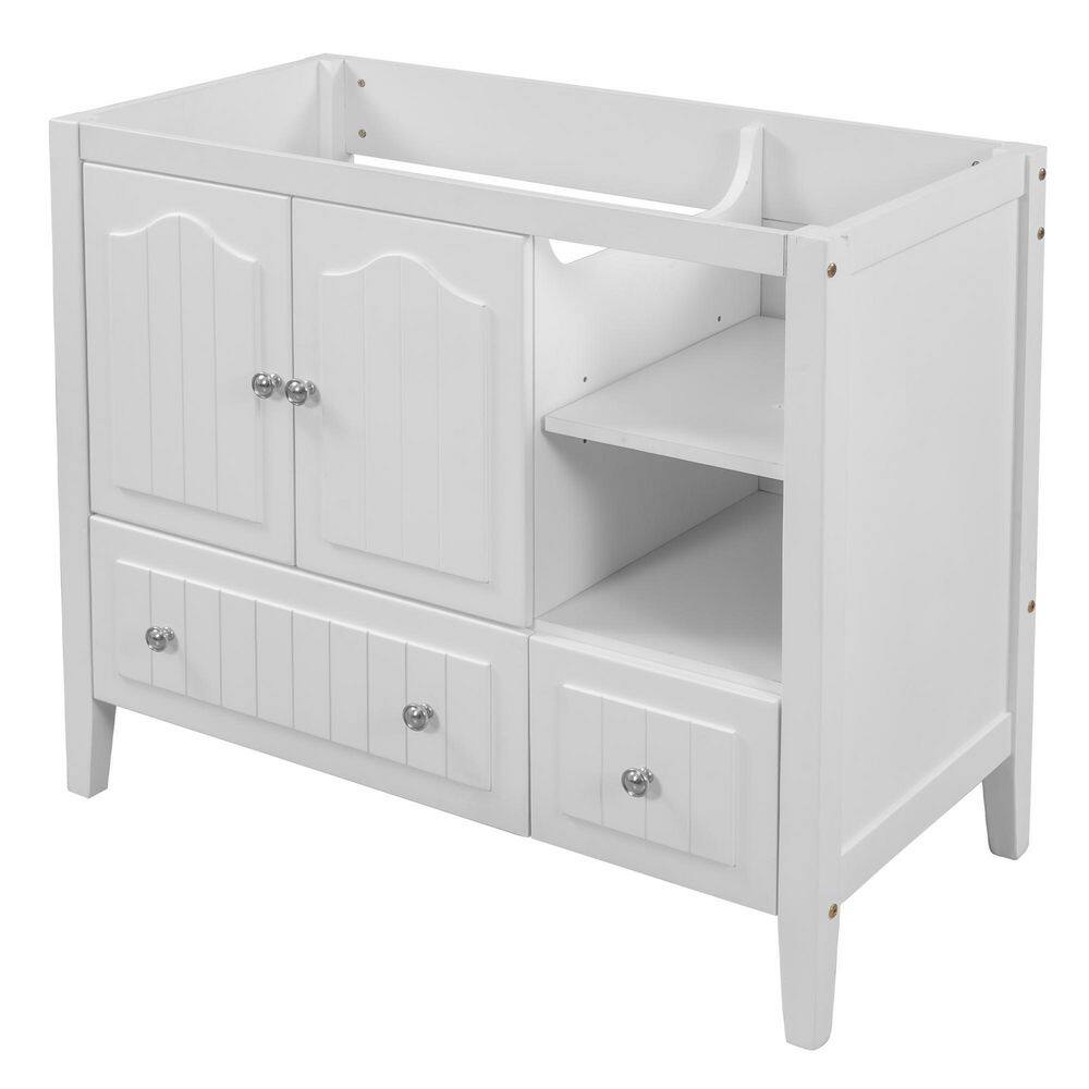 Magic Home 36 in. W x 18 in. D x 32 in. H Wood Bath Vanity without Top in White CS