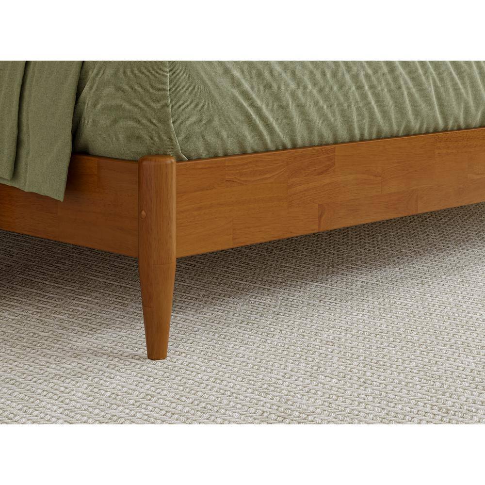 Orleans Queen Light Toffee Wood Platform Bed with Slatted Headboard
