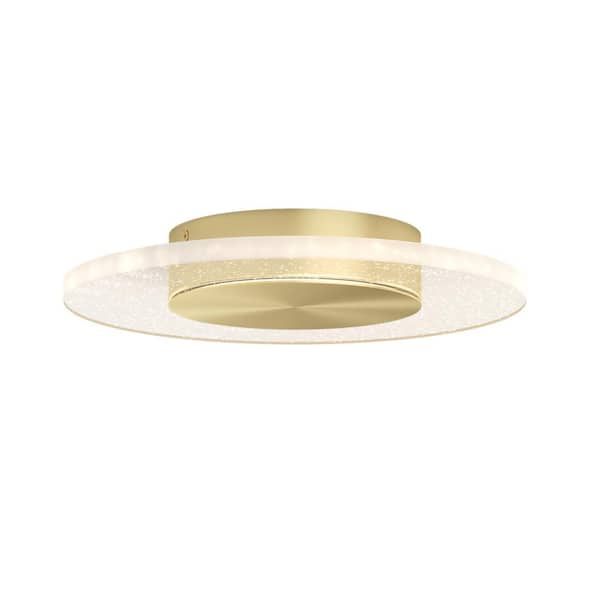 Artika Essence Disk 13 in. 1-Light Modern Gold Integrated LED Flush Mount Ceiling Light Fixture for Kitchen or Bedroom
