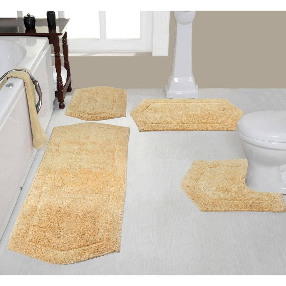 HOME WEAVERS INC Modesto Collection Yellow Cotton 4 Piece Bath Rug Set  BMO4PC17212021YE - The Home Depot