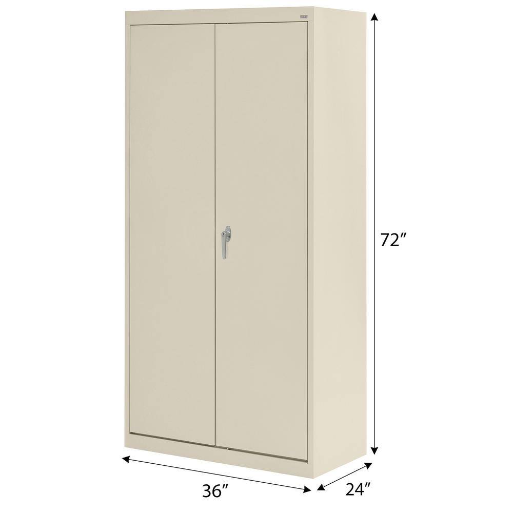 Putty Steel Freestanding Lockable Office Cabinet with Adjustable Shelving