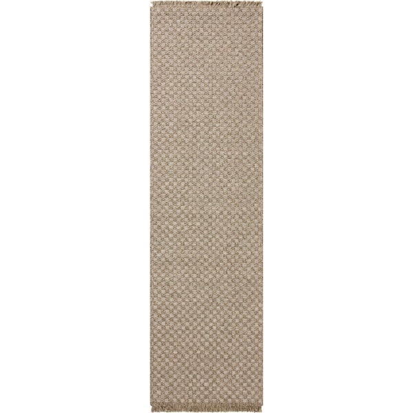 Dawn 2 ft. 3 in. x 10 ft. Natural Checkered Indoor/Outdoor Runner Area Rug