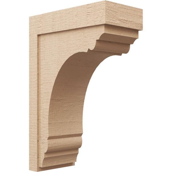 Ekena Millwork 11-in. x 22-in. x 33-in. Series 2 Classic Warren Rough Cedar Woodgrain Timberthane Polyurethane Corbel, Primed Tan