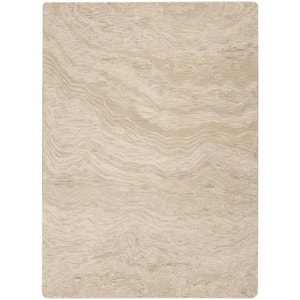 Graceful Taupe 8 ft. x 10 ft. Abstract Contemporary Area Rug