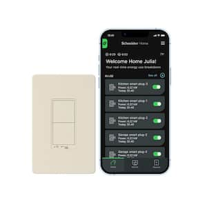 X Series 15 Amp 600-Watt Single-Pole/3-Way Matter Smart Wi-Fi Energy Monitor Rocker Dimmer Light Switch Matte Beige